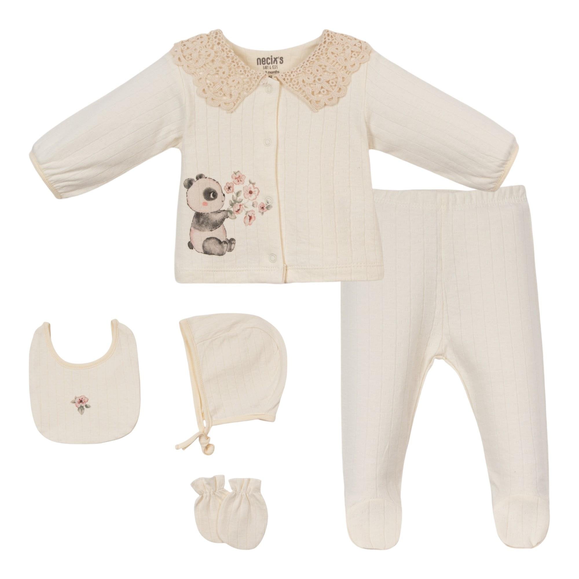 Kız Bebek Hastane Çıkışı Beşli Set